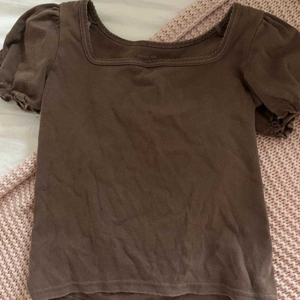 Ditsy brown top